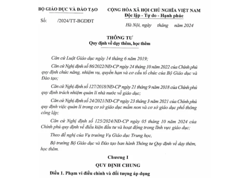 Tải Thông tư 29 2024 về dạy thêm học thêm PDF